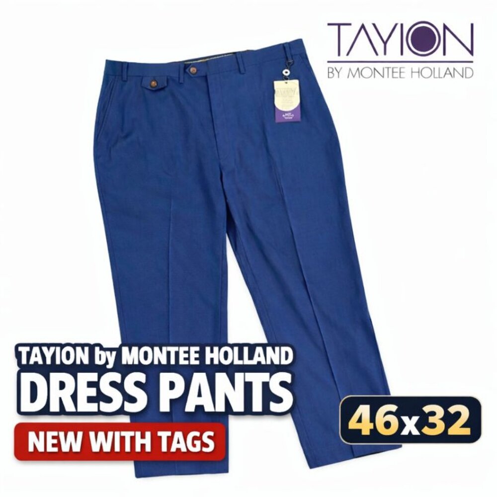 Tayion by Montee Holland Bright Blue Dress Pants 46x32 NWT